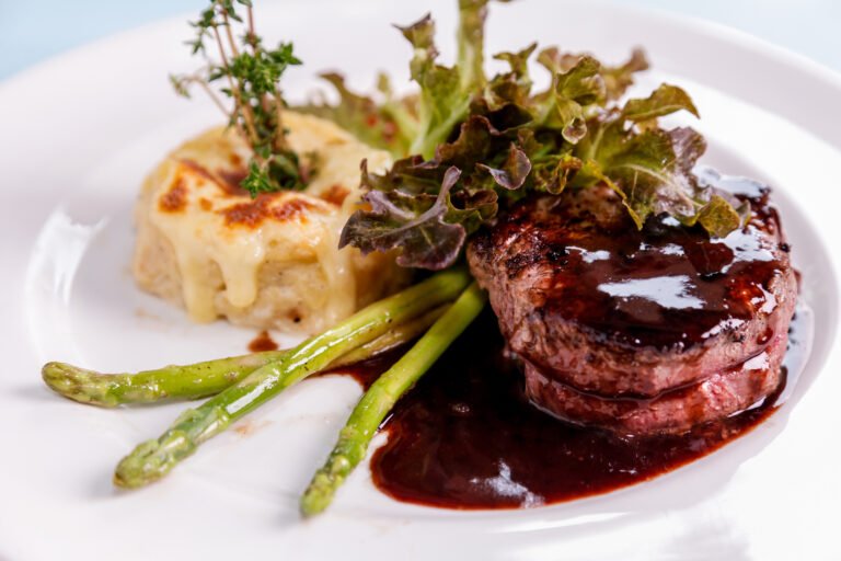 arranged and appetizing meal dinner